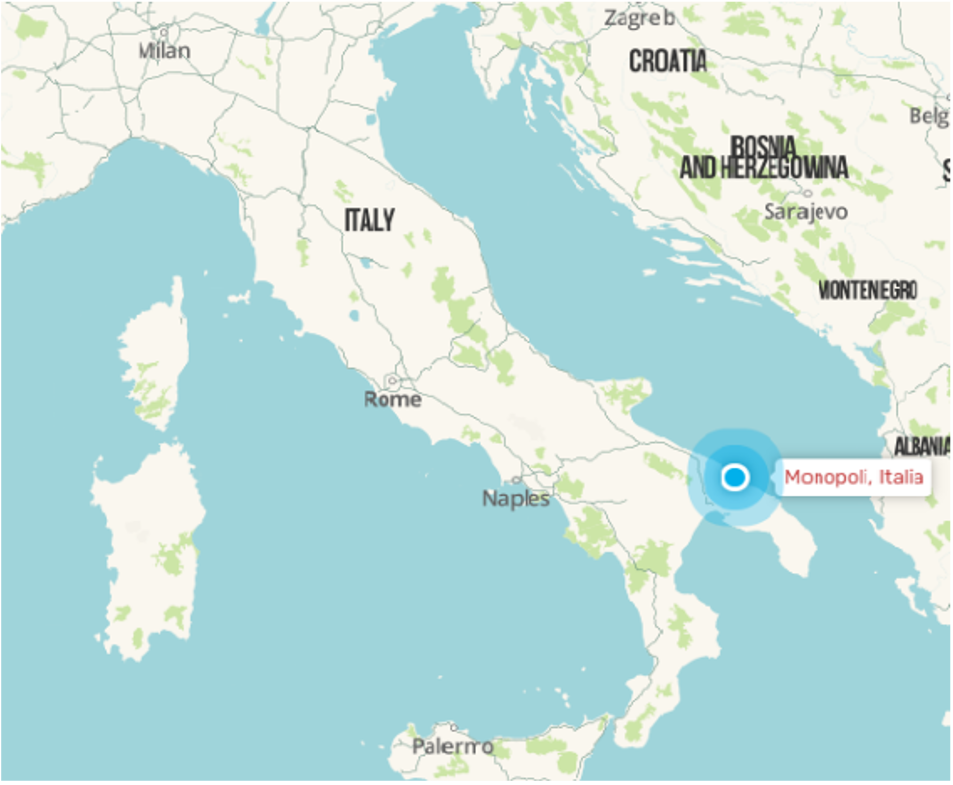 Location of Monopoli in Italy